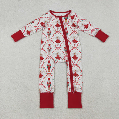Sibling Baby Girls Bows Soldiers Dancers Checked Pant Christmas Pajamas Sets Zipper Rompers