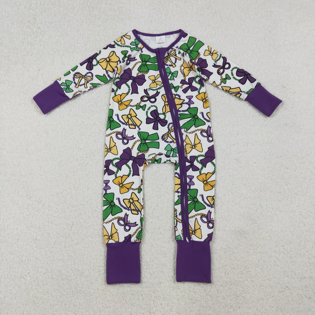 Sibling Baby Kids Mardigras Bows Camo Donuts Two Way Zip Convertible Rompers