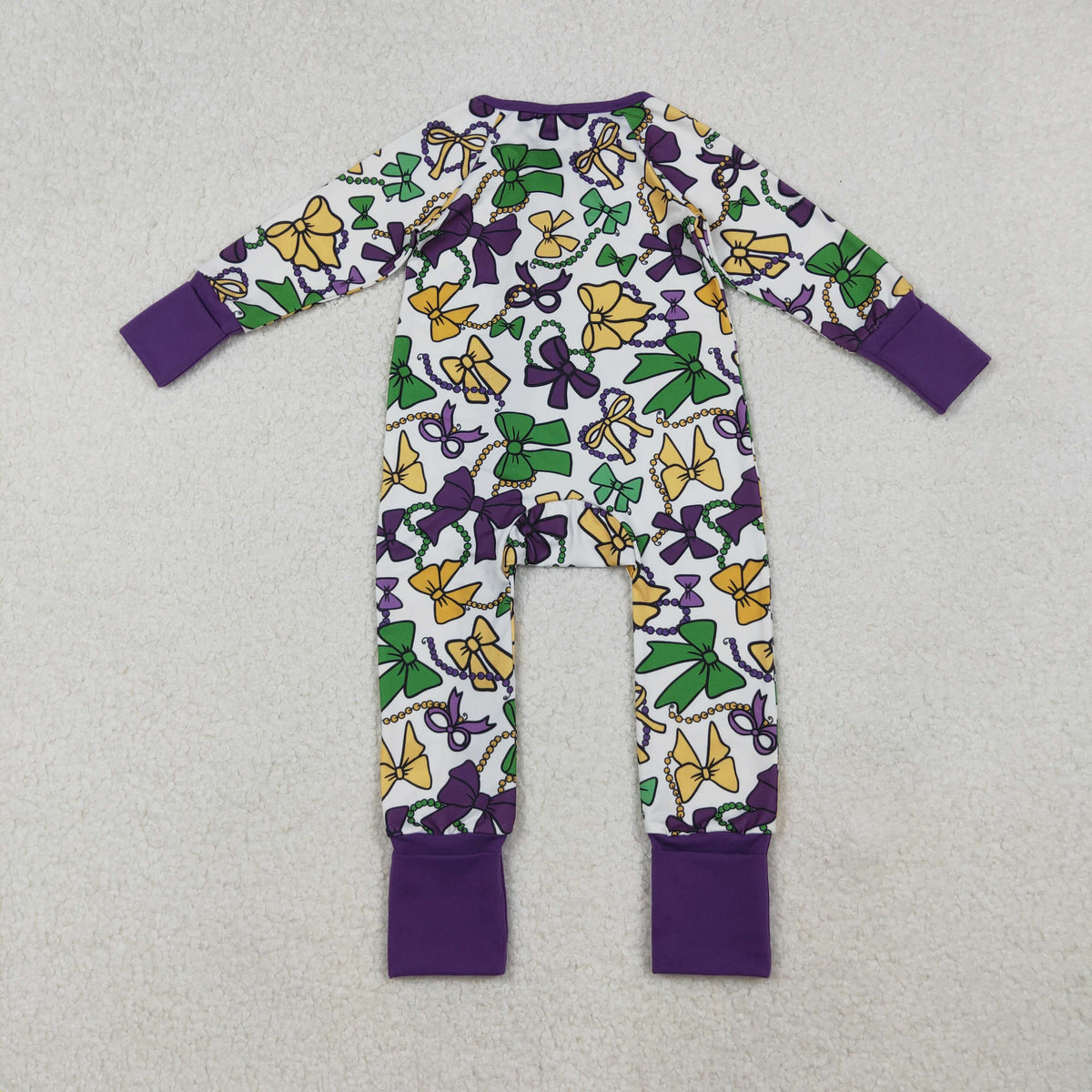 Sibling Baby Kids Mardigras Bows Camo Donuts Two Way Zip Convertible Rompers