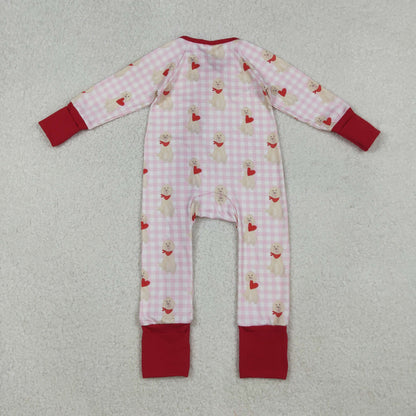 Sibling Baby Kids Holly Bows Santa Christmas Two Way Zip Convertible Rompers