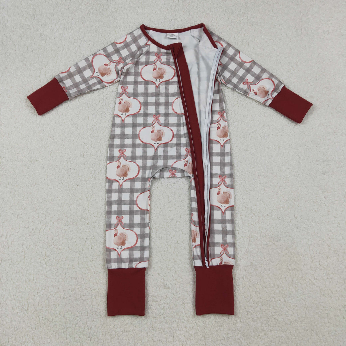 Sibling Baby Kids Turkey Pie Pumpkins Thanksgiving Two Way Zip Convertible Rompers