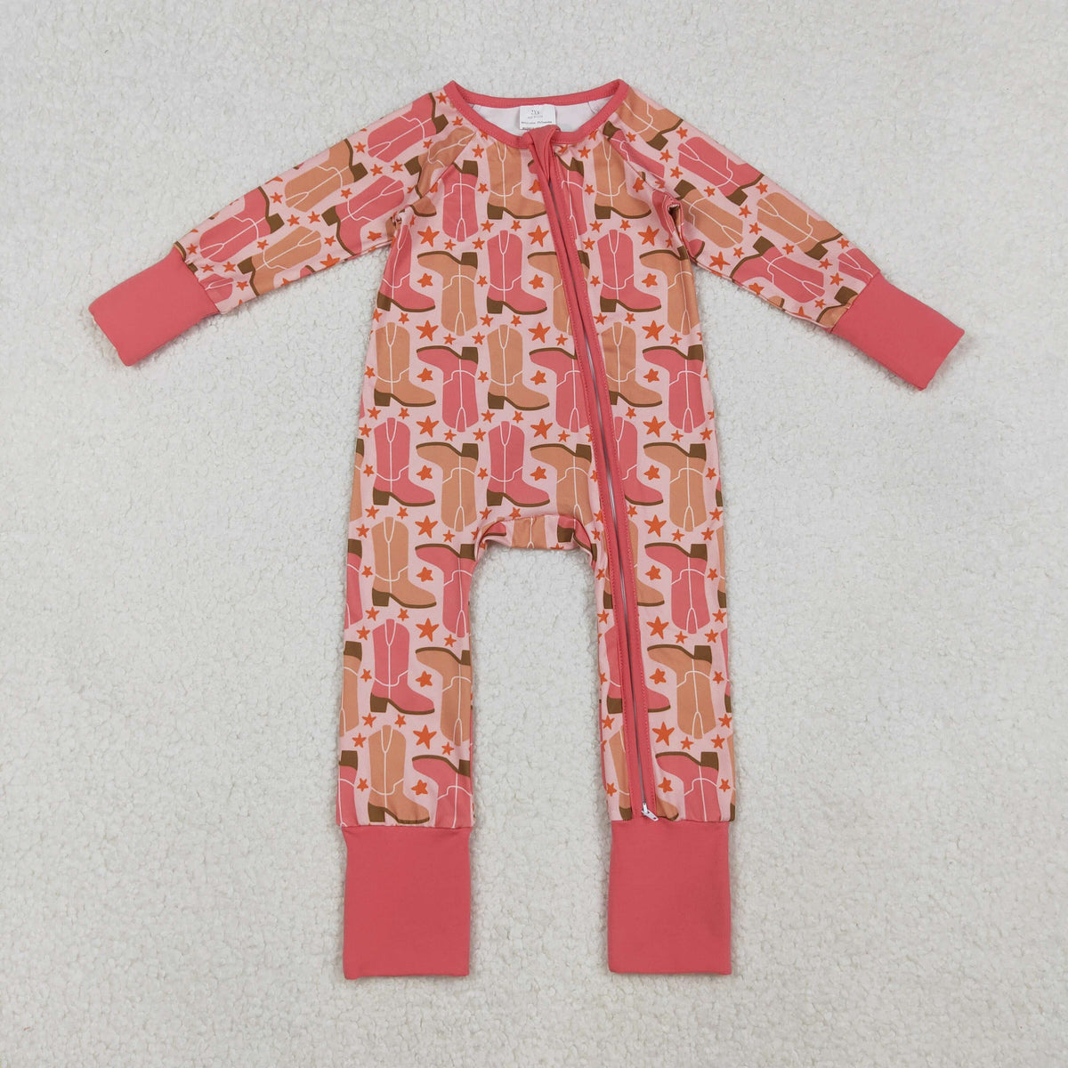 Sibling Baby Boys Girls Boots Stars Plaid Western Two Way Zip Convertible Rompers