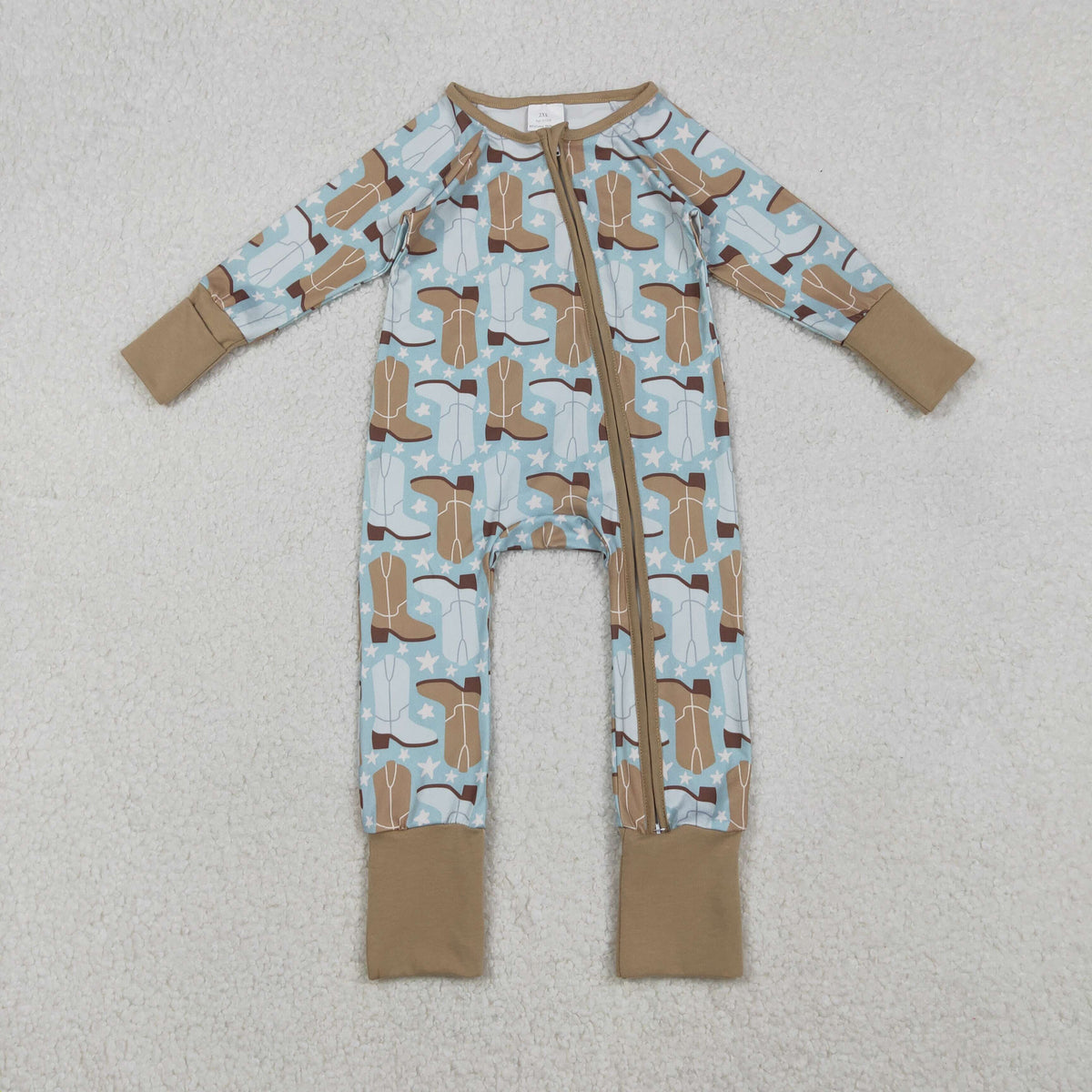 Sibling Baby Boys Girls Boots Stars Plaid Western Two Way Zip Convertible Rompers