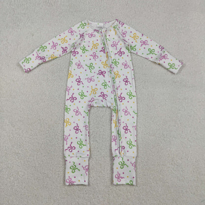 Sibling Baby Kids Mardigras Bows Camo Donuts Two Way Zip Convertible Rompers