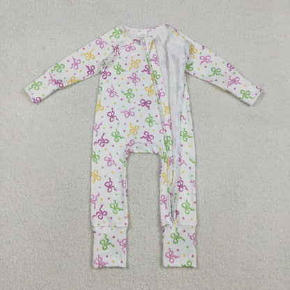 Sibling Baby Kids Mardigras Bows Camo Donuts Two Way Zip Convertible Rompers