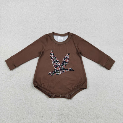 Sibling Baby Boys Girls Long Sleeves Camo Deer Dogs Ducks Hunting Rompers