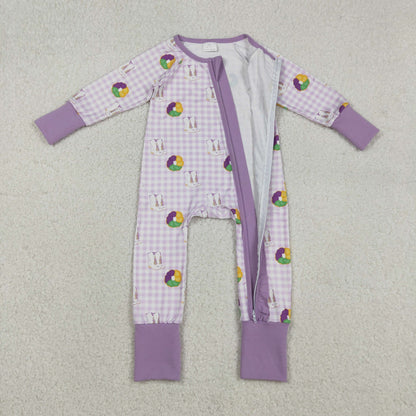 Sibling Baby Kids Mardigras Bows Camo Donuts Two Way Zip Convertible Rompers