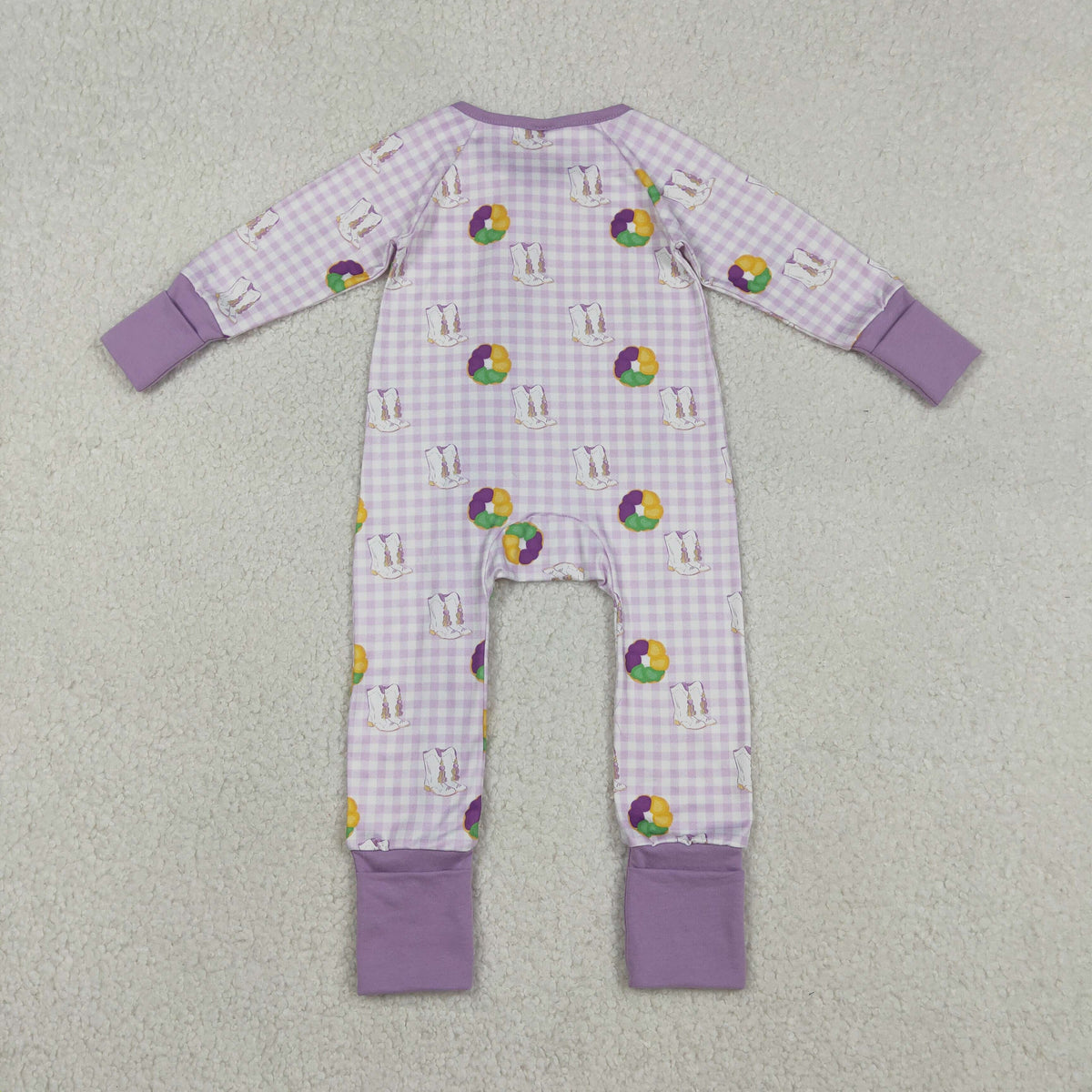 Sibling Baby Kids Mardigras Bows Camo Donuts Two Way Zip Convertible Rompers
