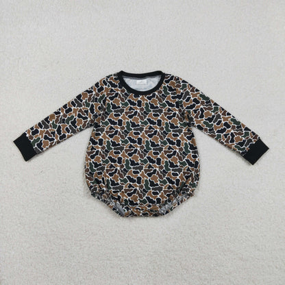 Sibling Baby Boys Girls Long Sleeves Camo Deer Dogs Ducks Hunting Rompers