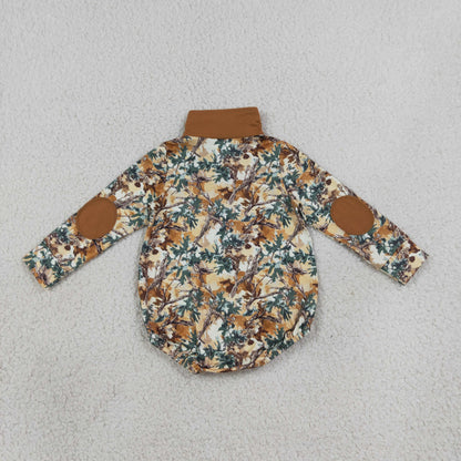 Sibling Baby Boys Long Sleeves Ducks Plaid Hunting Zipper Rompers