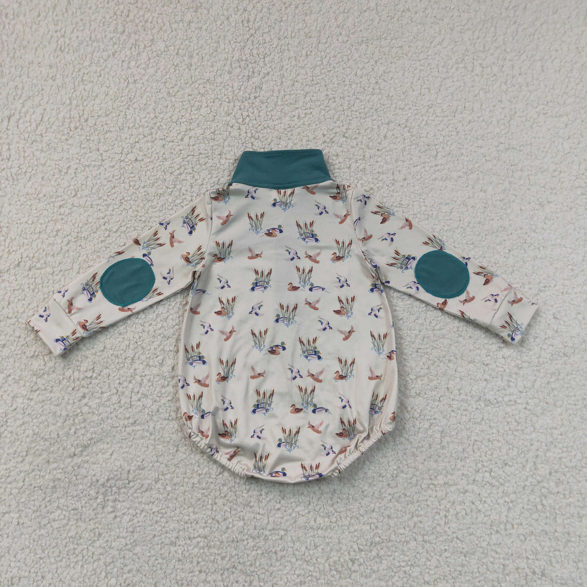 Sibling Baby Boys Long Sleeves Ducks Plaid Hunting Zipper Rompers