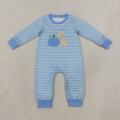 Sibling Baby Boys Long Sleeves Embroidery Turkey Pumpkins Deer Fall Pant Rompers
