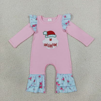 Sibling Baby Girls Long Sleeves Embroidery Turkey Pumpkins Deer Fall Ruffle Pant Rompers