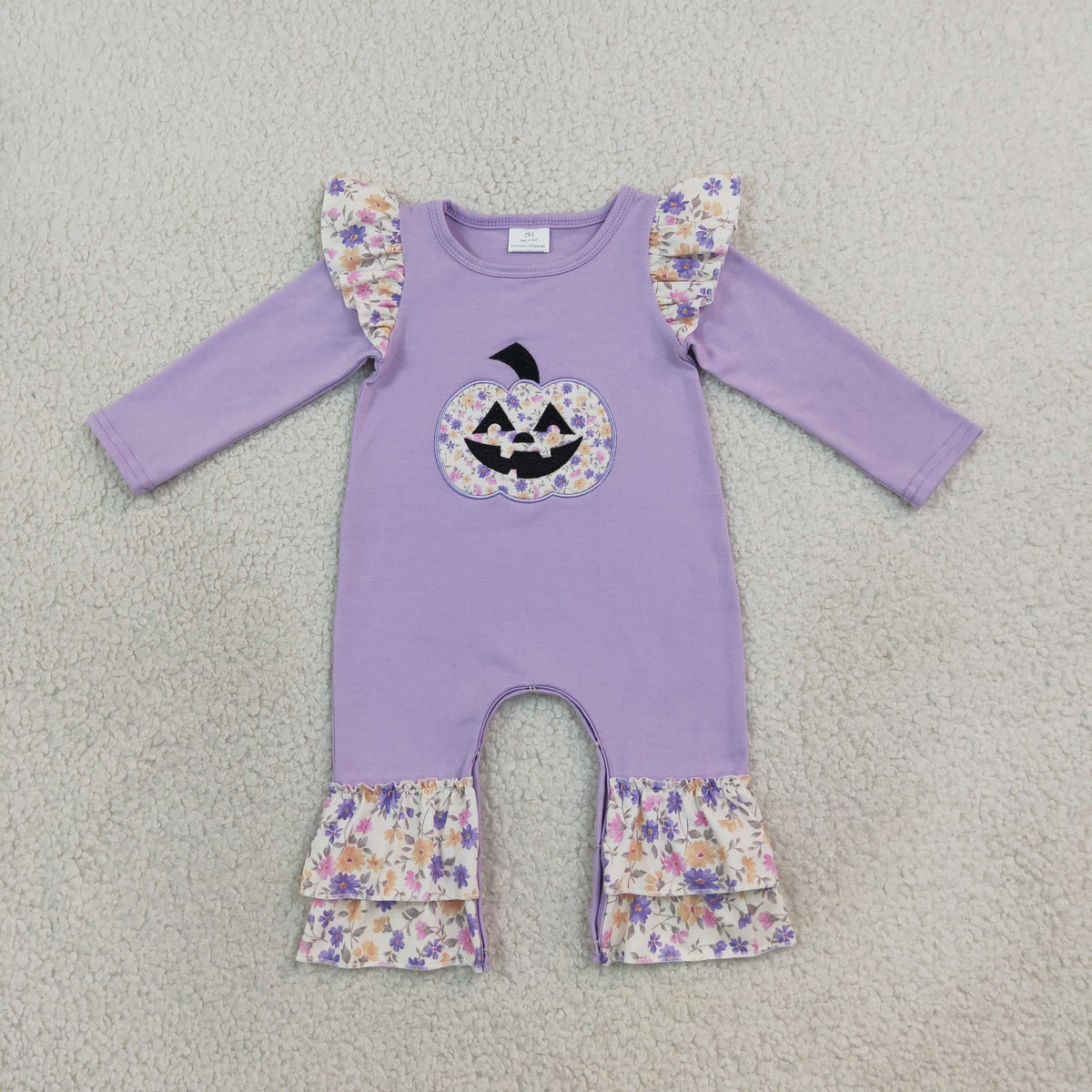 Sibling Baby Girls Long Sleeves Embroidery Turkey Pumpkins Deer Fall Ruffle Pant Rompers