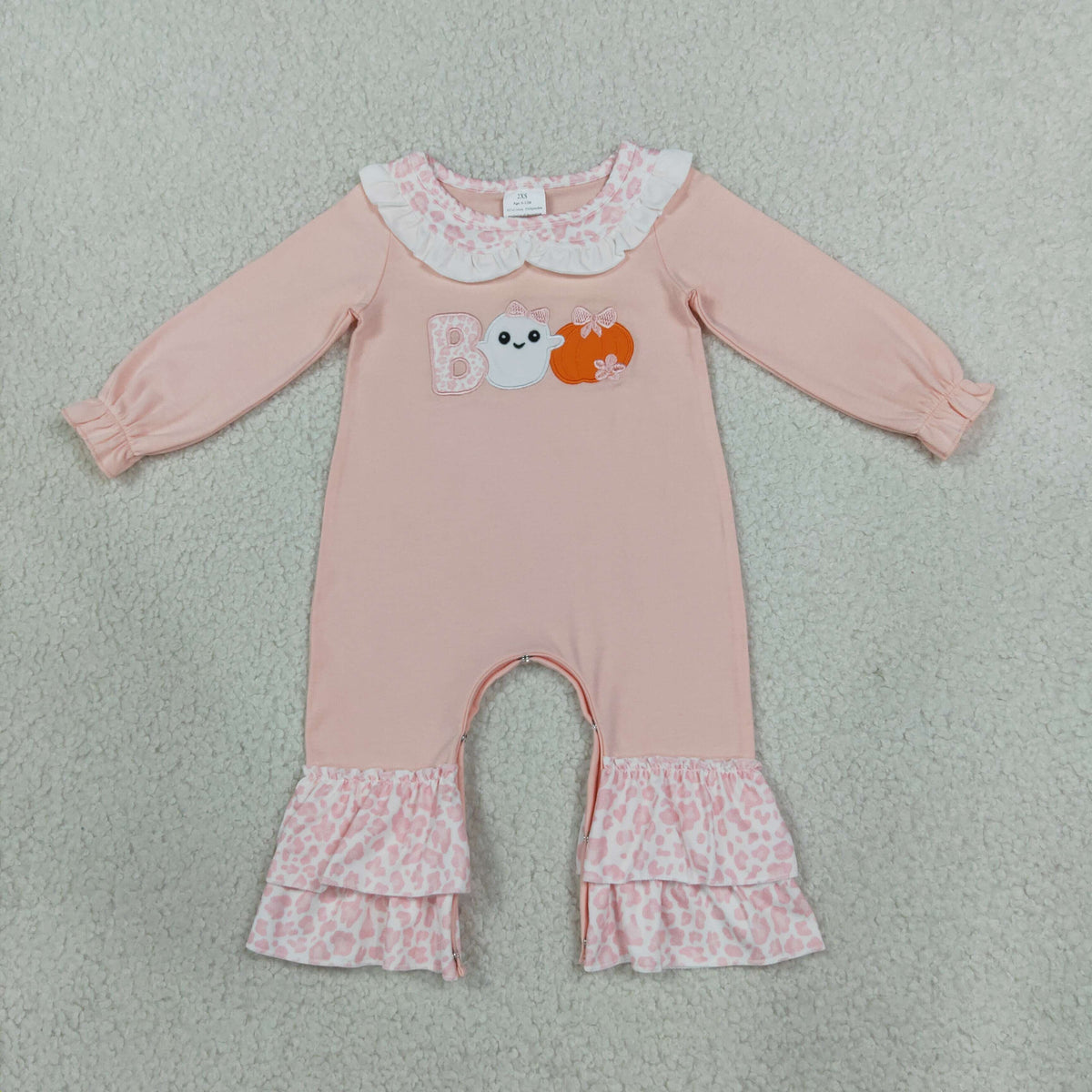 Sibling Baby Girls Long Sleeves Embroidery Turkey Pumpkins Deer Fall Ruffle Pant Rompers