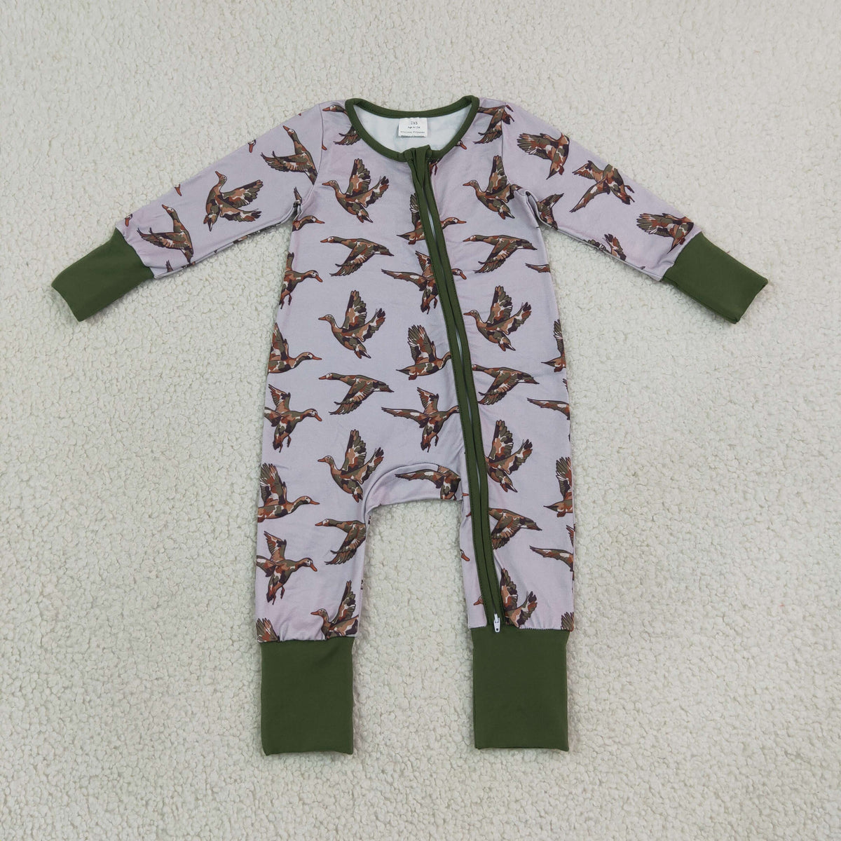 Sibling Baby Boys Camo Ducks Plaid Pant Hunting Pajamas Sets Zip Romper Pant Blanked
