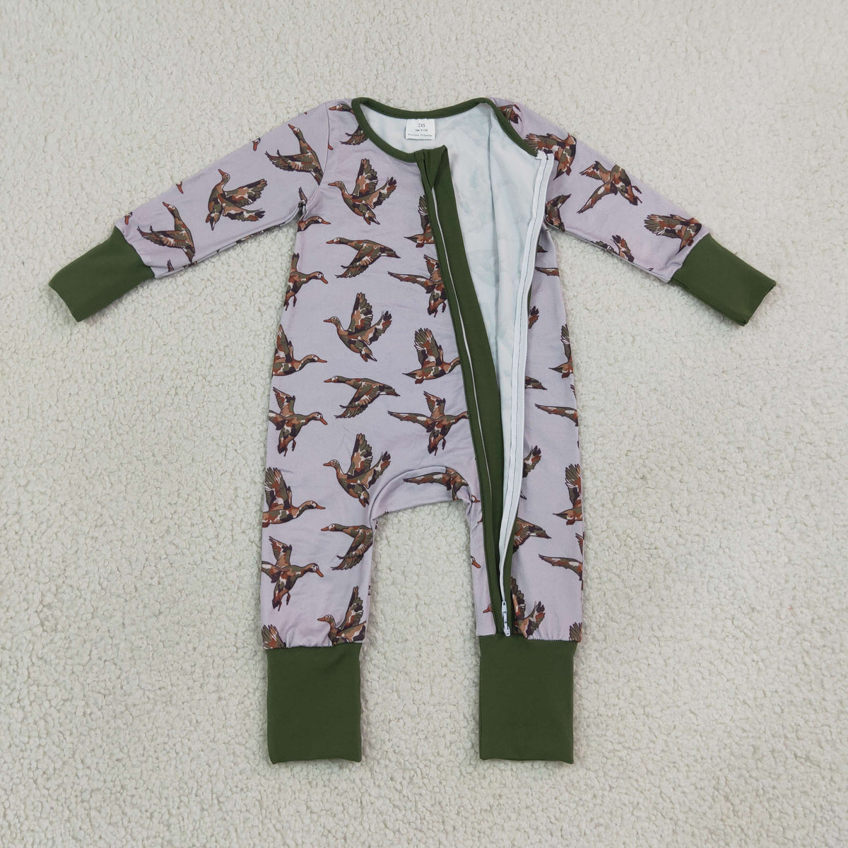 Sibling Baby Boys Camo Ducks Plaid Pant Hunting Pajamas Sets Zip Romper Pant Blanked