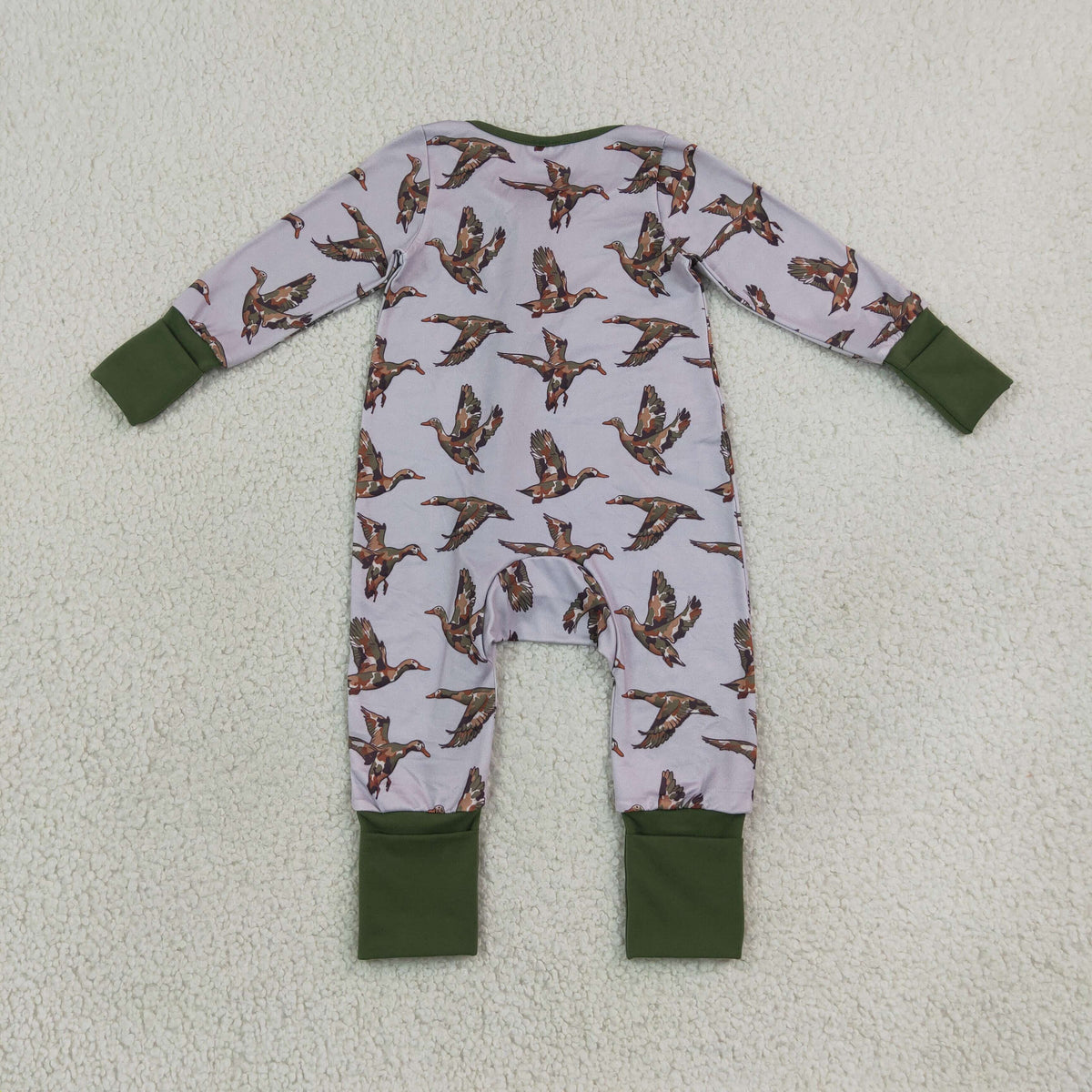 Sibling Baby Boys Camo Ducks Plaid Pant Hunting Pajamas Sets Zip Romper Pant Blanked