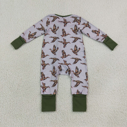 Sibling Baby Boys Camo Ducks Plaid Pant Hunting Pajamas Sets Zip Romper Pant Blanked