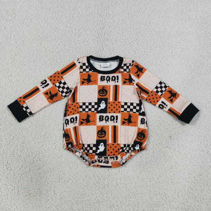 Sibling Baby Boys BOO Ghost Pumpkins Halloween Hoodie Clothes Set Rompers