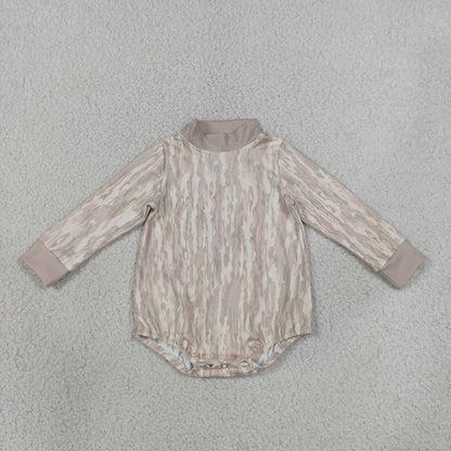 Mama and Me Girls Long Sleeves Pink Wood Camo Yoga Active Choker T-shirt Rompers