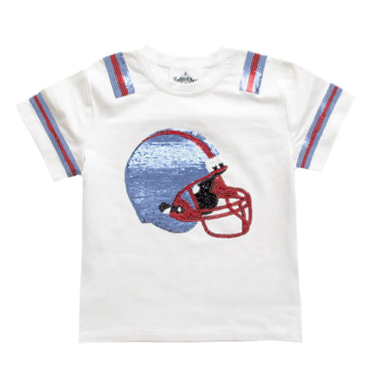 Kids' Light Blue and Red Helmet Shirt