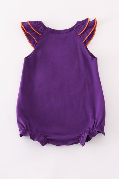 Purple I love clemson applique ruffle bubble