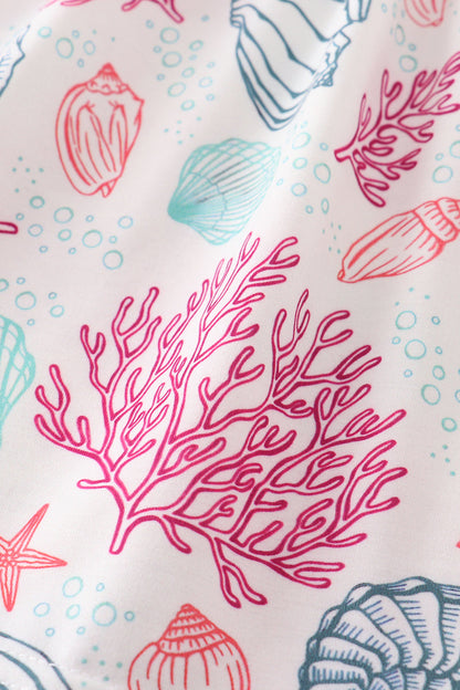 Pink Shell Embroidered Dress
