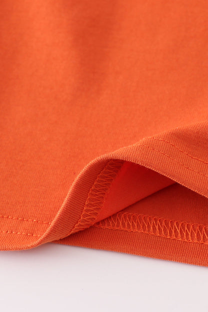 Rust deer embroidery gingham pants set