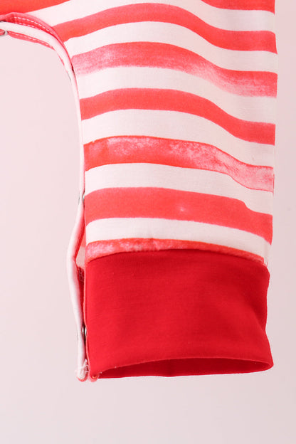 Red stripe character applique romper