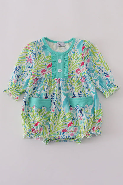 Green meadow splash ruffle bubble