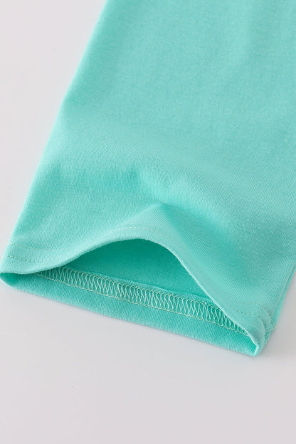 Green meadow splash ruffle pants set