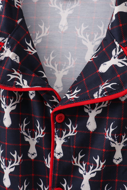 Navy deer print mom gown