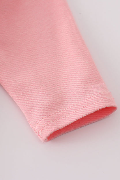 Pink believe embroidery ruffle romper