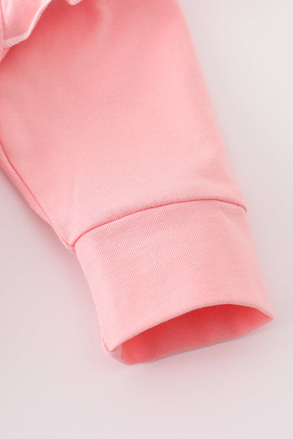 Pink believe embroidery ruffle bubble