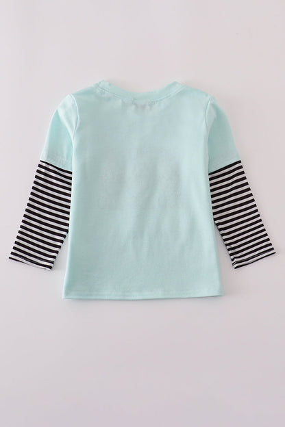 Blue GOIN TO THE ZOO embroidery top