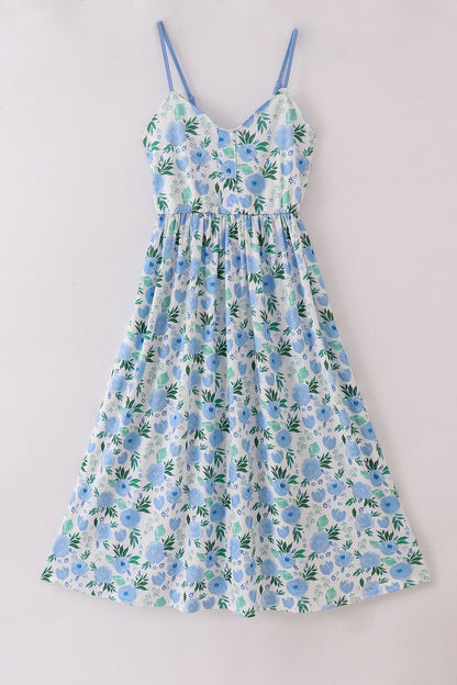 Tranquil garden print mom dress