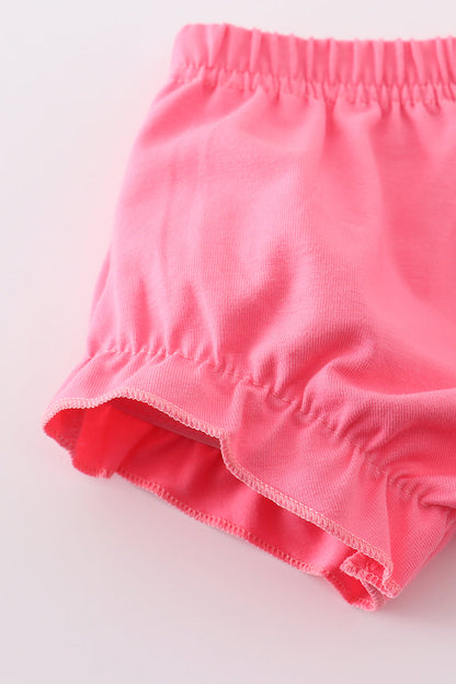 Rosebud bliss print smocked girl bloomer set