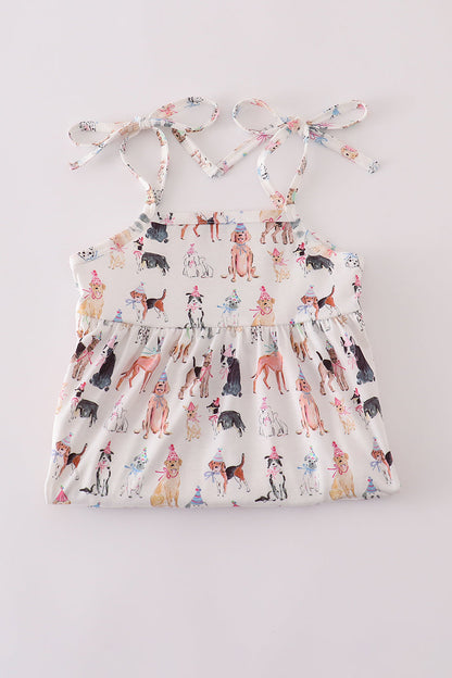 Pink party puppy print set