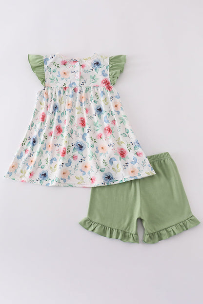 Green garden rose set