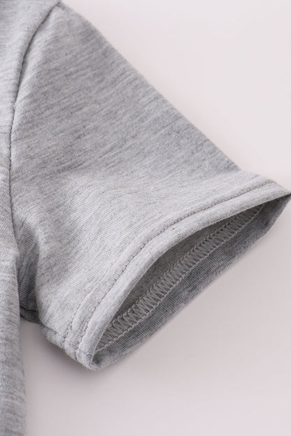 Gray tool box applique shorts set