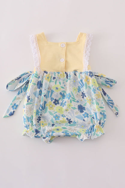 Yellow floral character applique bubble