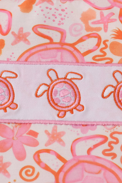 Pink Floral Ruffle Shorts Set