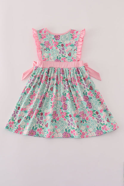 Green dream garden ruffle dress