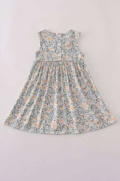 Fall floral print ruffle mom&me dress