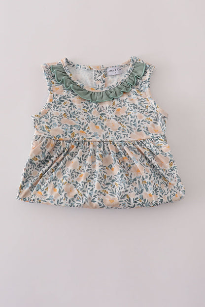 Fall floral print ruffle mom&me dress