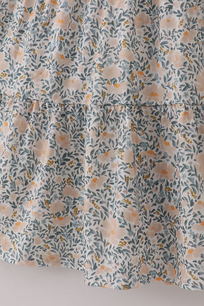 Fall floral print ruffle mom&me dress