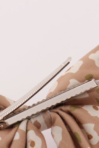 Mustard & mint floral print hair sailor bow