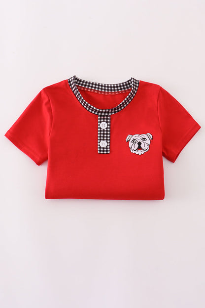 Georgia bulldog embroidery top