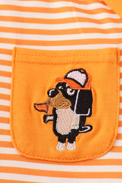 Orange Tennessee go vols applique stripe top